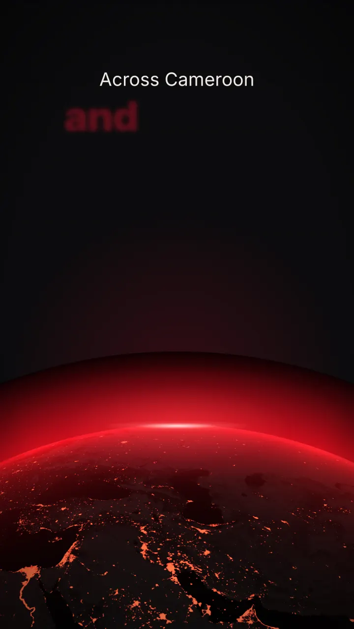 The Earth rising with a crimson sunrise