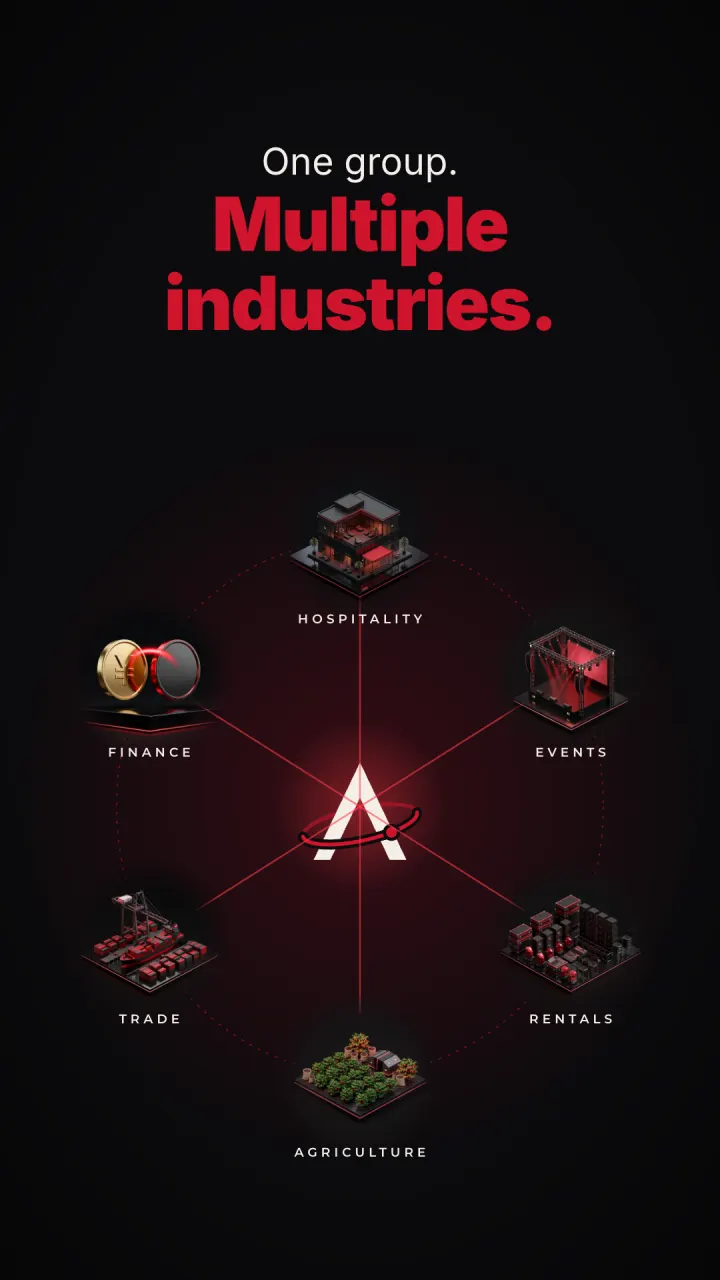 Six industries around the logo