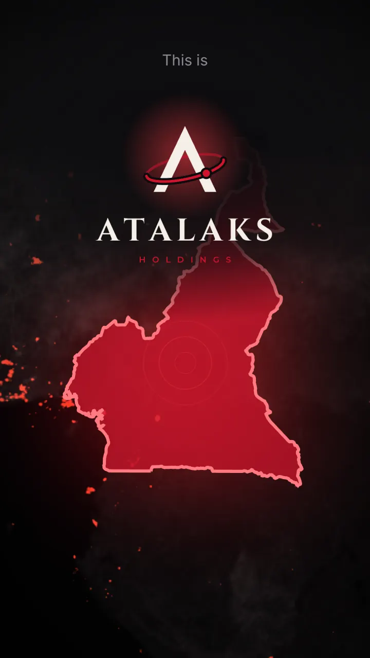 The Atalaks Holdings logo over Cameroon