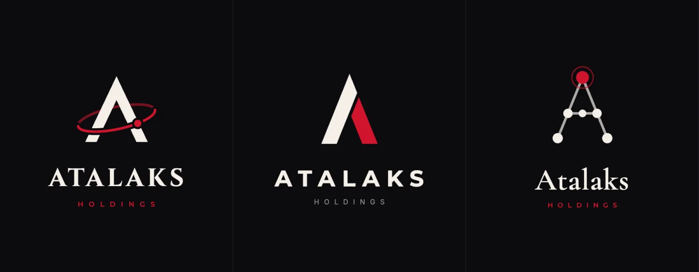Three logo proposals: Orbit, Blades, Constellation